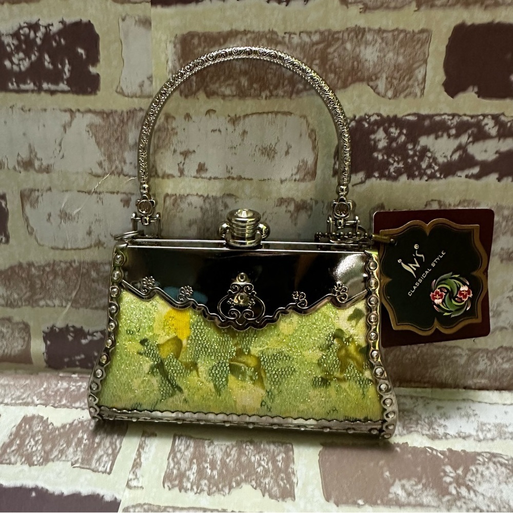 Classical Style Yellow and Silver Clutch Metal mini Bag - Picture 2 of 14